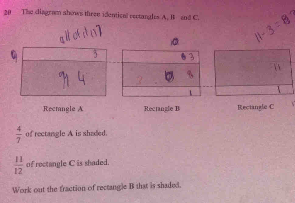 Solved: The diagram shows three identical rectangles A. B and C ...