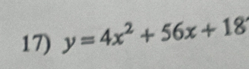 y=4x^2+56x+18