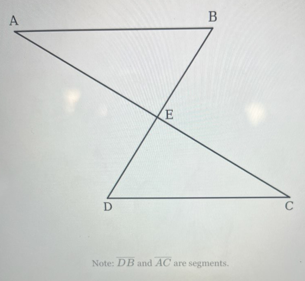 Note: overline DB and overline AC are segments.