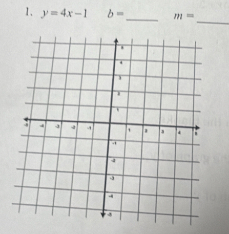 y=4x-1 b= _ m=
_