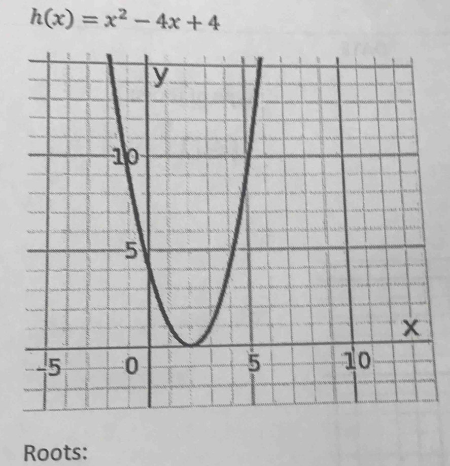 h(x)=x^2-4x+4
Roots: