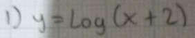 1 y=log (x+2)