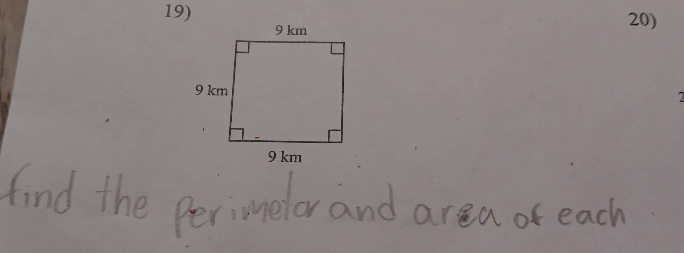 find the perimetor and area of each