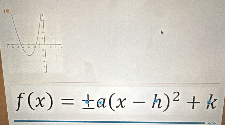 1
f(x)=± a(x-h)^2+k
4/4