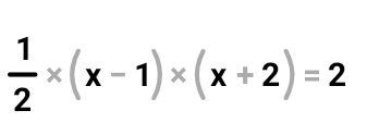  1/2 * (x-1)* (x+2)=2