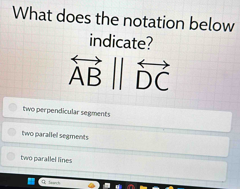 Solved: What does the notation below indicate? 4B D C two perpendicular ...