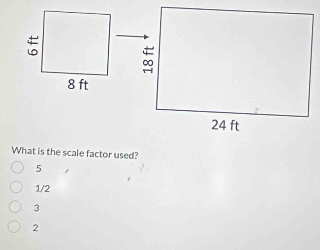 What is the scale factor used?
5
1/2
3
2