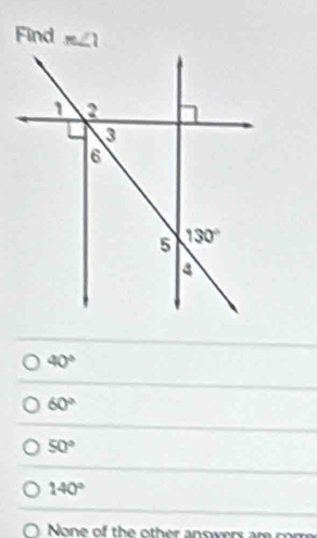 Find
40°
60°
50°
140°
o