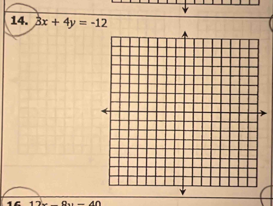 3x+4y=-12
1C 1 2x-8y=40