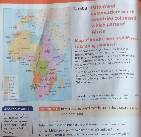 Patterns of colonisation: which countries colonised which parts of ...