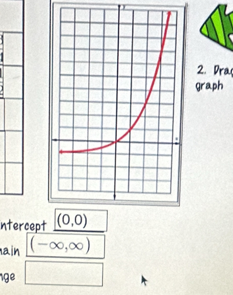 Dra
graph
Intercept 
ain (-∞,∞)
1ge