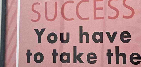 SUCCESS 
You have 
to take the