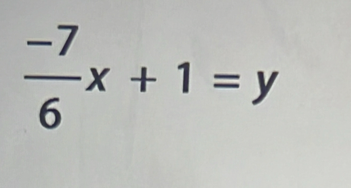  (-7)/6 x+1=y