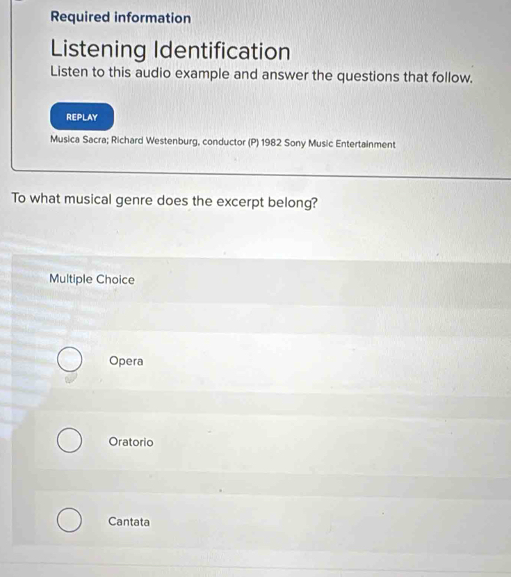Solved: Required information Listening Identification Listen to this ...