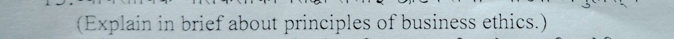 (Explain in brief about principles of business ethics.)