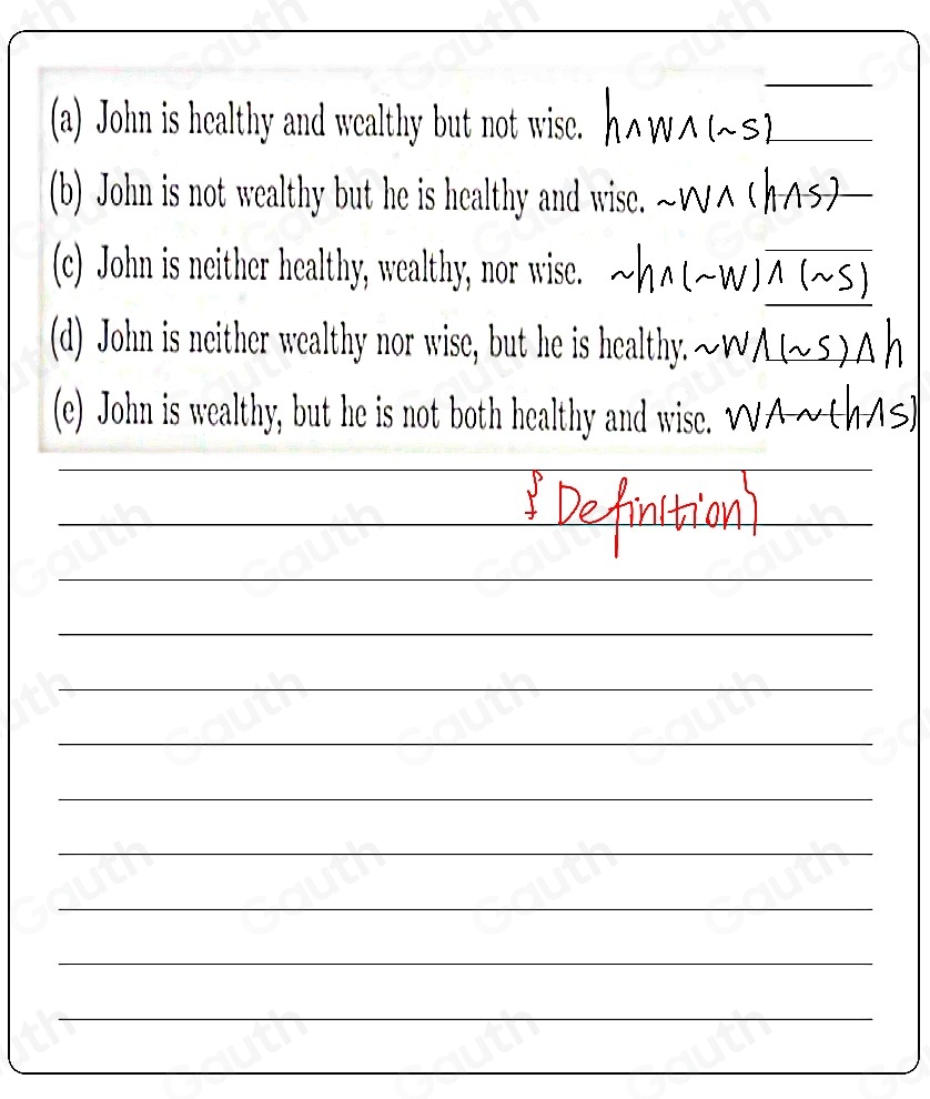 Solved: 2.-Write the following statements in symbolic form using the ...