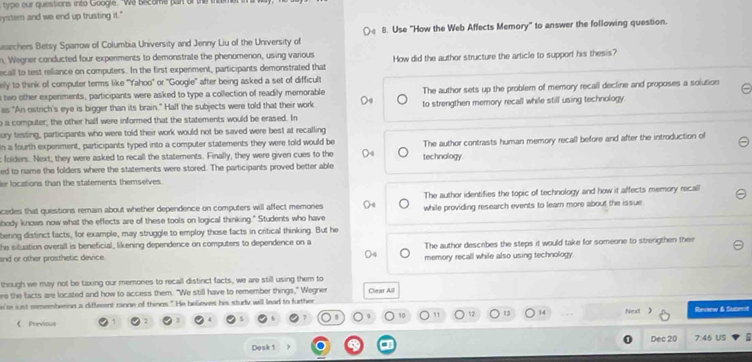 Solved: type our questions into Google. "We bicome pan ofthe in ystem ...