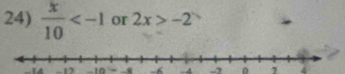  x/10  or 2x>-2
-12 -10 -6 -4 -2 7 4