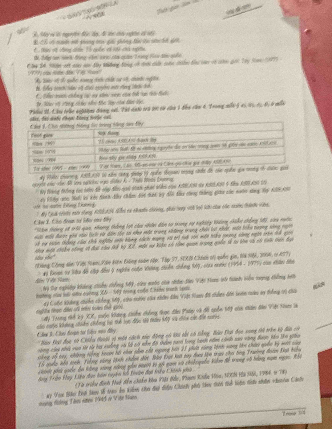 Tht gác lăm
   
X, My vó li nguyyn đhc dg), đà tên chày nn có nhi
B. Cổ vớ nanh mế ghong vao giải phông đấn đo sên tế giới.
C. Nà vộ dong đướn T quốc vô vi củ ngiờn.
B. Đặp tn sánh đông cấm lợc cửa quân Trong Haa đân quốn
Cầw 24, S0ến sết may nủo đây Ming động có đướ dâc cuộc dithn đầầu càc vộ nêm gới Tây Son (9995 
1979) cam thâen đần Vh Fan
Ay t of t qube nong tnh chân aự of, chính nte
Bi Đần tanh nàn vệ chổ quyền mô rộng tnh đổ
C. Đần tinh chống lự sự xâm ọc của thể lục dờ địch
D Bầo về Vừng chác năn độc lậy cầu dân độc.
Phiw 1. Cầu trhc aiệtin đóng vậi. Thi cướ tri tới từ chu 1 đầi cầu 4. Trong mất 4 ay t tị 4 ở mu
đân, đời sh cợn đóng hưệc si
ay Phên chương ASEAS là sên tăn
quyết cáu vân đề lớn tạể vựo châu Ả - Thi Bình Dương,
By Bang thống tri tên đề cây đến quả trình phát triền của ASEAN tn ASEAN 5 đầm ASEASN 1V
ey Piệp vớc Bali ký kết đình dầu chẩm đấi thời bý đối đầu cũng tháng giữu các nước sáng tập ABEAST
v ớ i lạ nuớc Đồng Dường
dy Quả trình mớ sộng ASEAN điễn r nhanh chóng, phi hợp với lợi ích củu các nuớn danh viên
l  Cu đenas tat loer ser điany 
Nm thơng s tr& que, nnưeng thưong loà cl nnền đễn tại trong mự nghig Whleng chiln chưng MG, clei malec.
mli mi đưượ gải vớ lịch se đện tực tại nh mế trong nhữếng trưng chiến lựi nndệ, ml biks tượng sống nighĩ
ot so tan thếg cai c rghte cn hng cách mapng với trt tah vớ m td torng nưg nệt trêm thế quá
nh mấệ chtlền công vĩ đạợ cầ thế bỳ XX, mất sự kiến có tàm qun trong quốc tế tạ Van với có th thên đưu
stu she"
Đăng Cộng sái Việt Nan Văn kiện Đảng toàn tậy, Tập 37, NXB Chính tị quốc gia, Hà Nộ, 2004, v 457)
a) Đoa tư liệu đó cập đân ý nghĩn cuộc khủng chiến chẳng Mỹ, của nước (1954 - 1975) của nhân dân
dân Việt Sam
Mý Sự nghiệy không chiến chống Mỹ, của nước củu nhân dân Việt Nam mô danh biểu tợng chếng th
tưởng của hai siêu cường X& - Mỹ tong cuộc Chiế tanh lịnh
S) Cuộc không chiến chống Mỹ, cứm nớn củu nhân dâu Việt Nam đã chin đếi boán tăn sự tiống trý chi
nghĩa tuợc dân chi trên toàn thế giới,
_
dộ Trong thể kỳ XX, cuộc kháng chiến chống thực dân Pháy và để quốc Mỹ củu shân dân Việt Nam la
cáo cưộc không chiên chông lại thể lực độc tái thăn Mỹ và chia cát đất nước.
Chạ 3. Cho đượn tạ liệu su đây:
Đào Đại đạc từ Chiều thoái r một cách củo đng có khi tài cá tiếng, Bảo Đại đạc xang thi trên kỳ đài cin
vòng của nhà vưa l te hạ xuống và là cá nền đô thằm tưnn long lanh năm cảnh sao vàng được kếu lên giữa
sng v ay, nhữnng tiếng huan hi nh plm cất ngang hán 21 phát sáng tnh vang tên chưu quốc kỳ mới của
Lỗ quốc hồi sinh, Tiếng sùng lệnh chẩm đứt Bàu Đại hai tay đưu lên trao chơ ông Trường đoàn Đợi hiểu
chính phú quốc ẩn bằng vàng năng yần mườn ki gii yam và chiế quốc kiểm đễ trong vô bằng nam ngọc. 1hi
Hng Trần Hay Liệu đục hán tuyện hồ Đaân đại hiểu Chính phi
(Te triều định Huế đến chiến khu Việt Bầu, Viạm Khếc Hòa, NXB Hà Nội, 1984, s 78)
ay Vau Bào thơi làn lễ trao ễn kiểm chơ đại điện Chính phi theu thời thể hiện tnh nhân viaên Cinh
_
trụng thánng Th nn 1945 ở Vide Naen
Trma 3/4