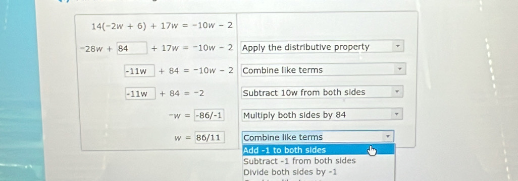 Divide both sides by -1