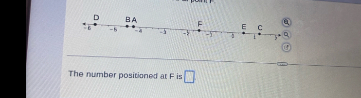 B
The number positioned at F is □.