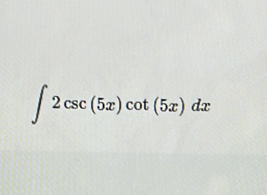 ∈t 2csc (5x)cot (5x)dx