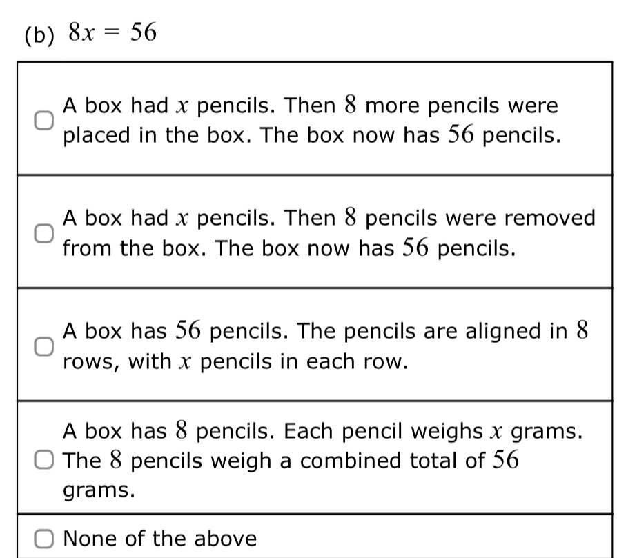 8x=56
d
None of the above