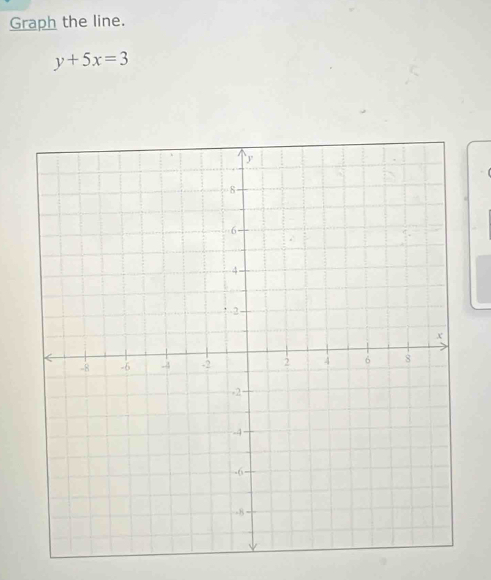 Graph the line.
y+5x=3