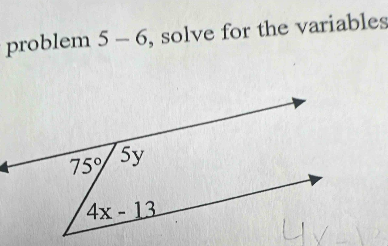 problem 5-6 , solve for the variables