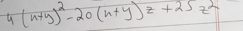 4(n+y)^2-20(n+y)z+25z^2