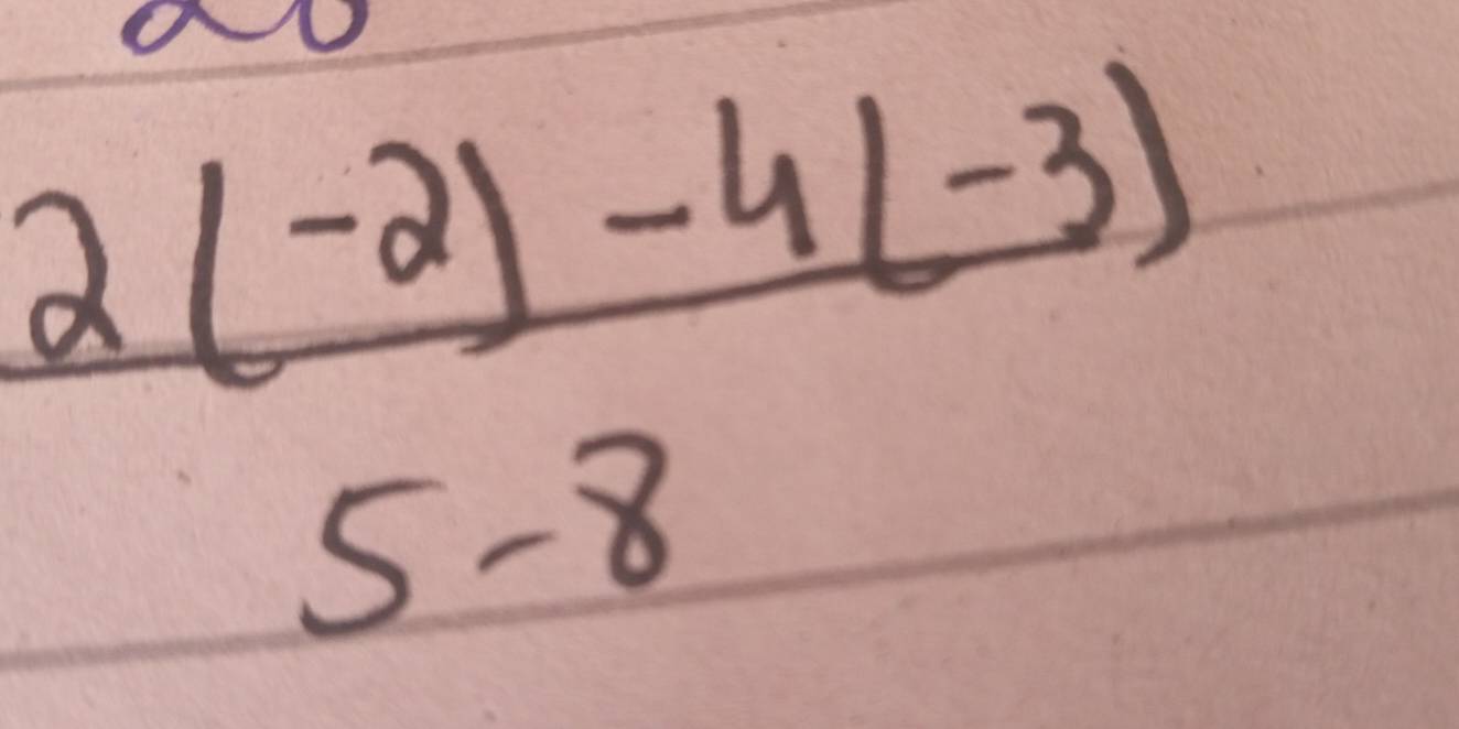  (2(-2)-4(-3))/5-8 