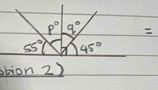 p° q°

55°
45°
sbion 2 )