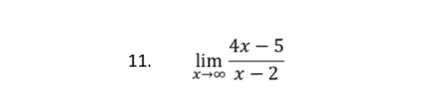 limlimits _xto ∈fty  (4x-5)/x-2 