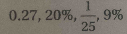 0.27,20% ,  1/25 ,9%