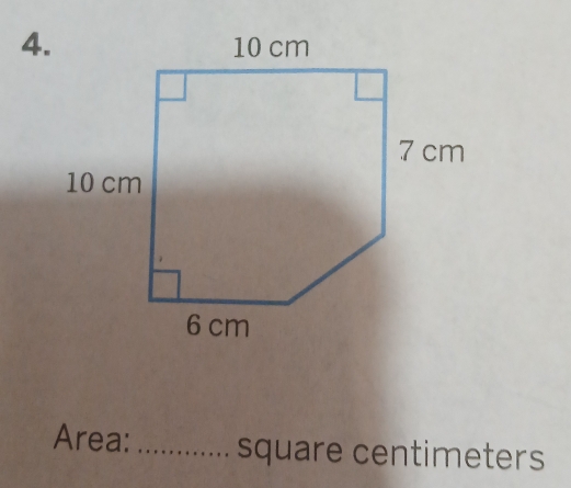 Area: _square centimeters