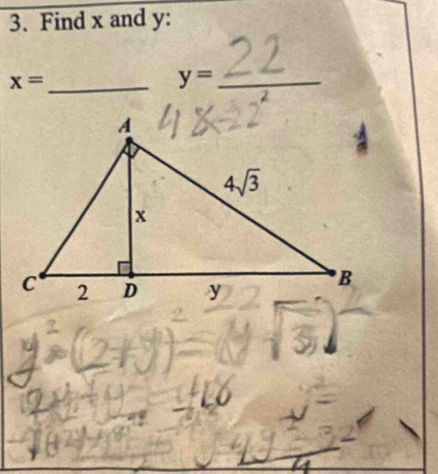 Find x and y:
x= _
y= _