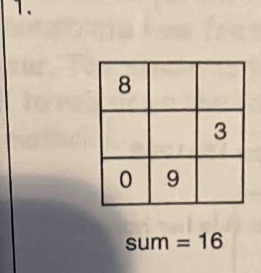 sum=16