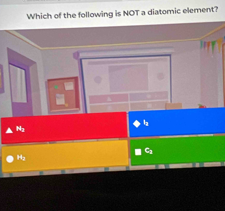 Which of the following is NOT a diatomic element?
l2
C_2
H_2