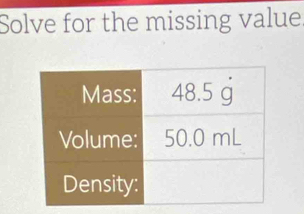 Solve for the missing value