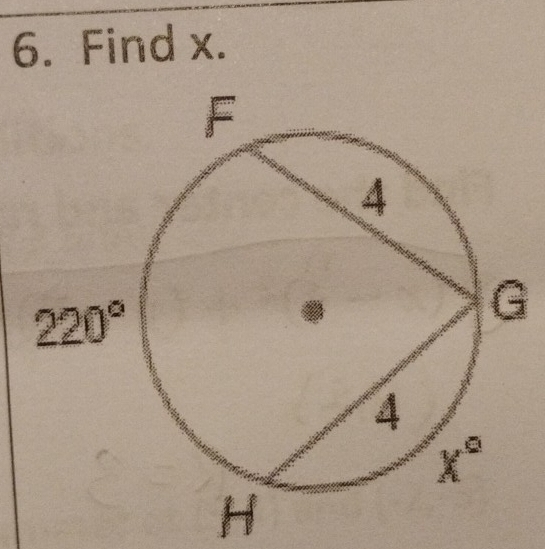 Find x.
G
H