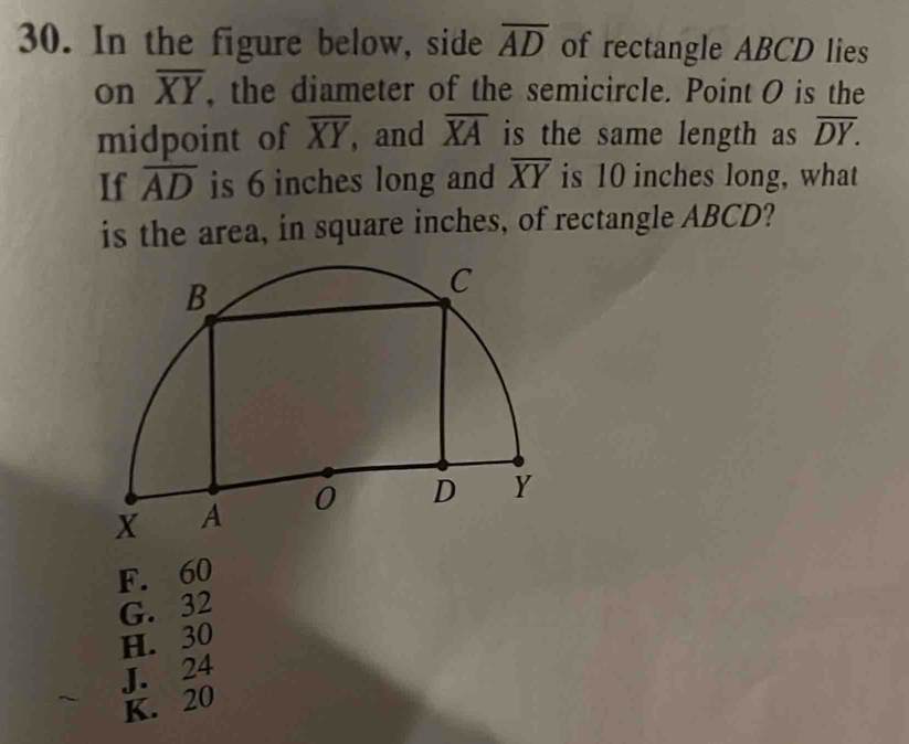 Solved: In the figure below, side overline AD of rectangle ABCD lies on ...