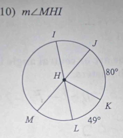 m∠ MHI