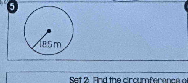 Set 2: Find the circumference of