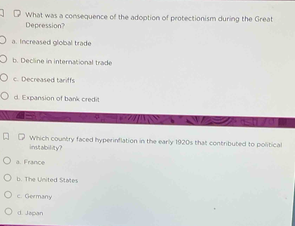 Solved: What was a consequence of the adoption of protectionism during ...
