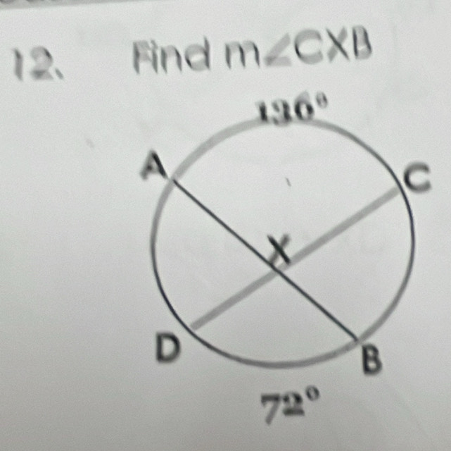 Find m∠ CXB