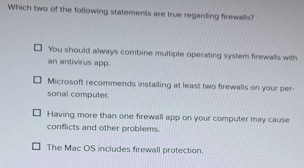 Solved: Which two of the following statements are true regarding ...