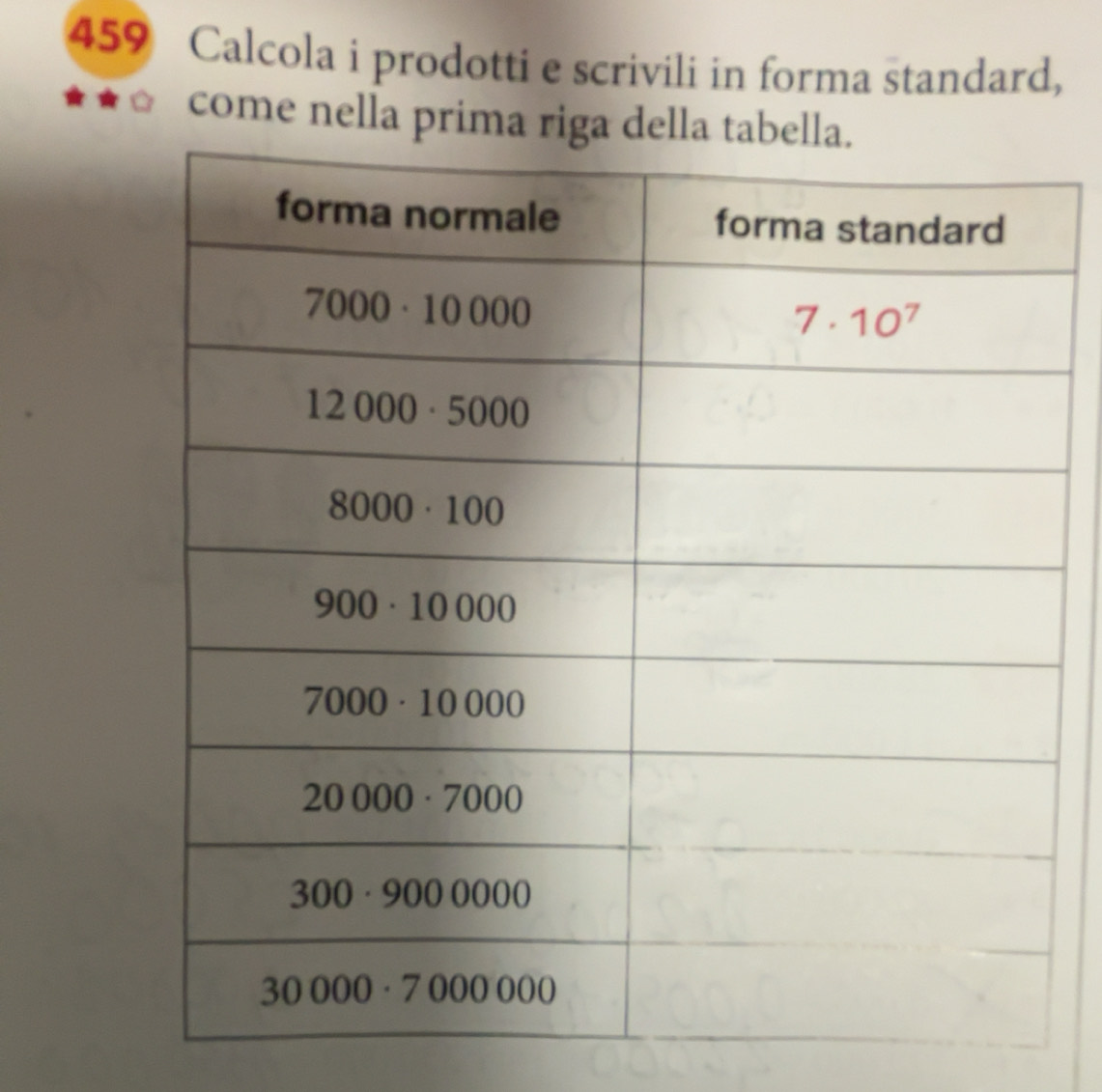 Risolto:459 Calcola i prodotti e scrivili in forma standard, come nella ...