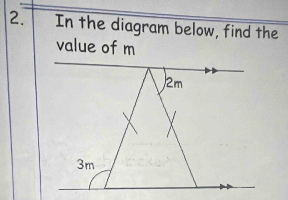 In the diagram below, find the 
value of m