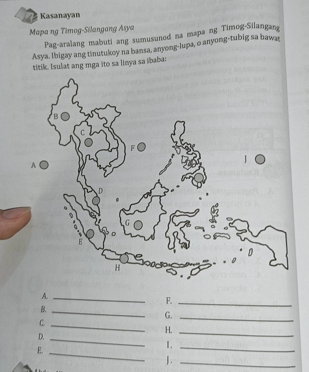 Solved: Kasanayan Mapa ng Timog-Silangang Asya Pag-aralang mabuti ang ...