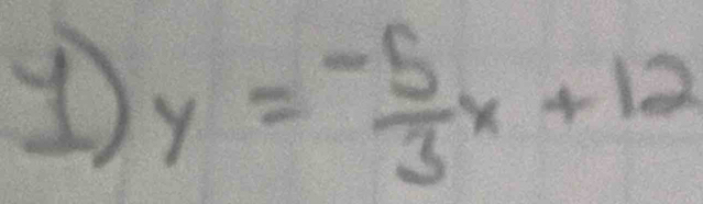 1 y= (-5)/3 x+12